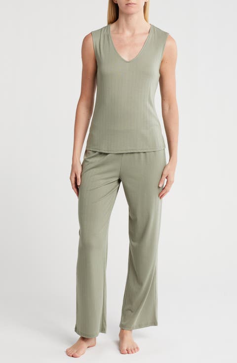Nicole Miller Rib Muscle Tank & Pants Pajamas | Nordstromrack