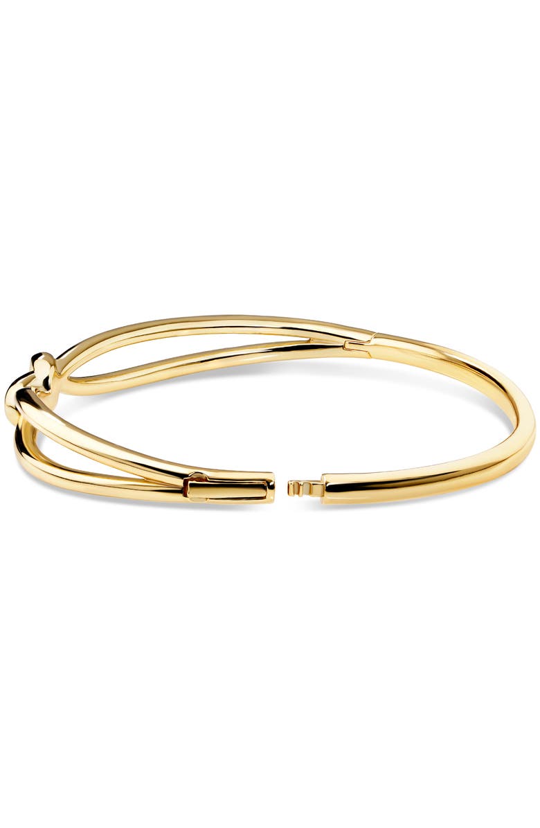 DEVATA Love Knot Bangle Bracelet in Gold Plated Sterling Silver, Alternate, color, Yellow Gold