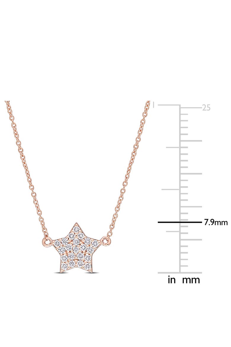 Diamond Clustered Star Necklace 14k Rose Gold, Alternate, color, Rose Gold
