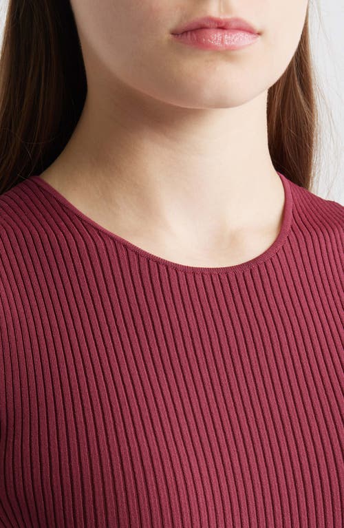 Theory Sleeveless Mixed Media Midi Dress In Burgundy