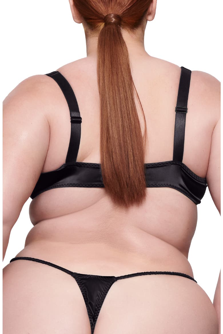 Satin Underwire Bra, Alternate, color, ONYX