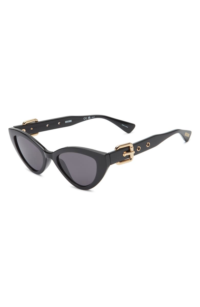 Moschino Novelty Buckle Cat Eye Sunglasses, Alternate, color,