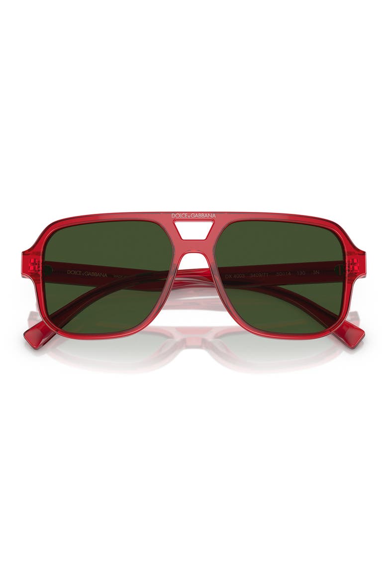 50mm Pilot Sunglasses, Alternate, color, RED / DARK GREEN