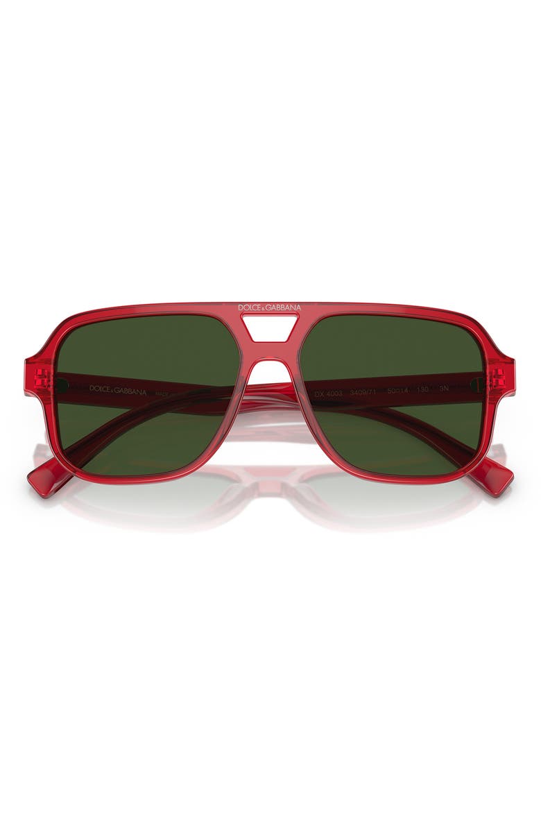Dolce&Gabbana 50mm Pilot Sunglasses, Alternate, color, Red / Dark Green