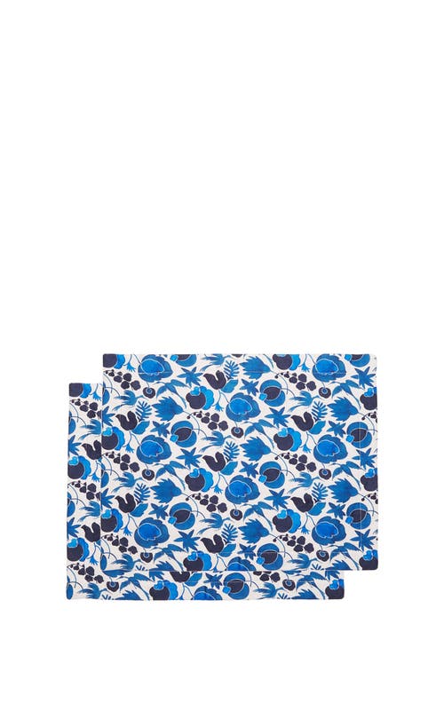 La Doublej Placemats Set Of 2 In Wildbird Small Blue