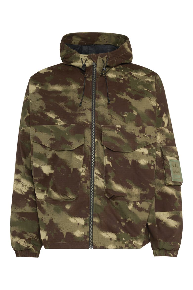 Camo Hooded Utility Jacket, Alternate, color, OLIVE STRATA