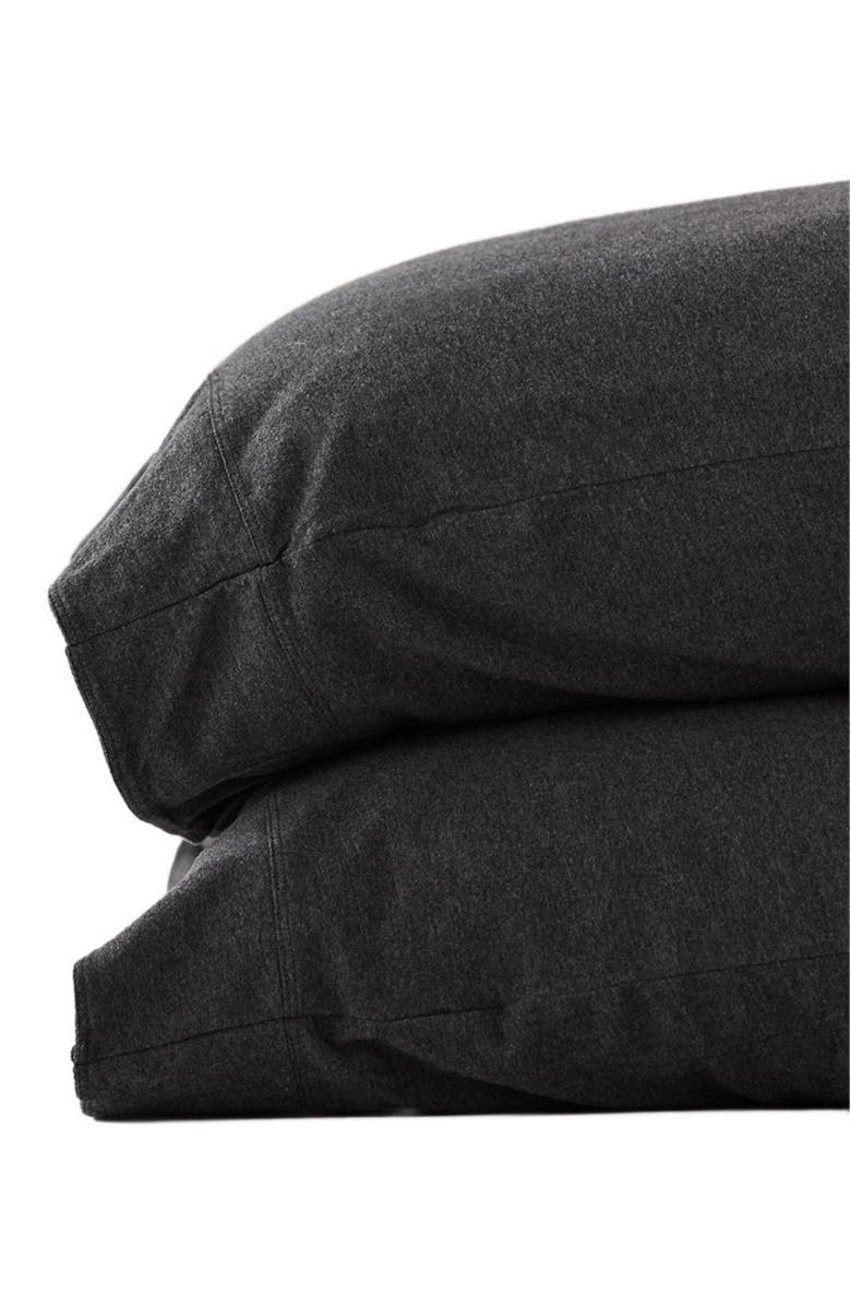 Pact Organic Favorite Tee Jersey Pillowcase 2-Pack, Alternate, color, Charcoal Heather
