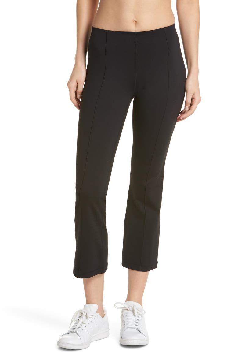 Uptown Flare Midi Pants, Main, color, BLACK