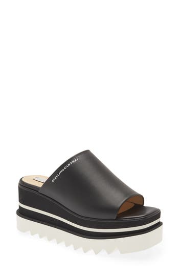Stella Mccartney Sneak-elyse Platform Slide Sandal In 1000 - Black