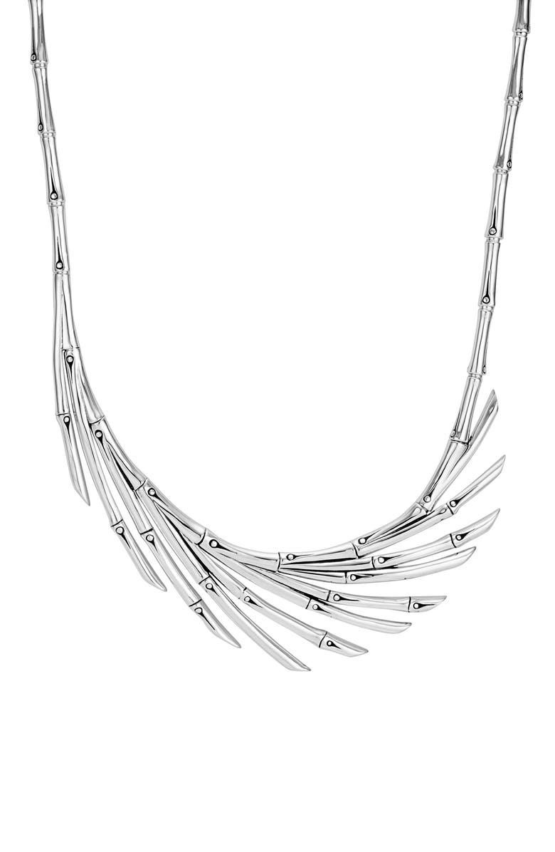 John Hardy Bamboo Sterling Silver Bib Necklace, Alternate, color,