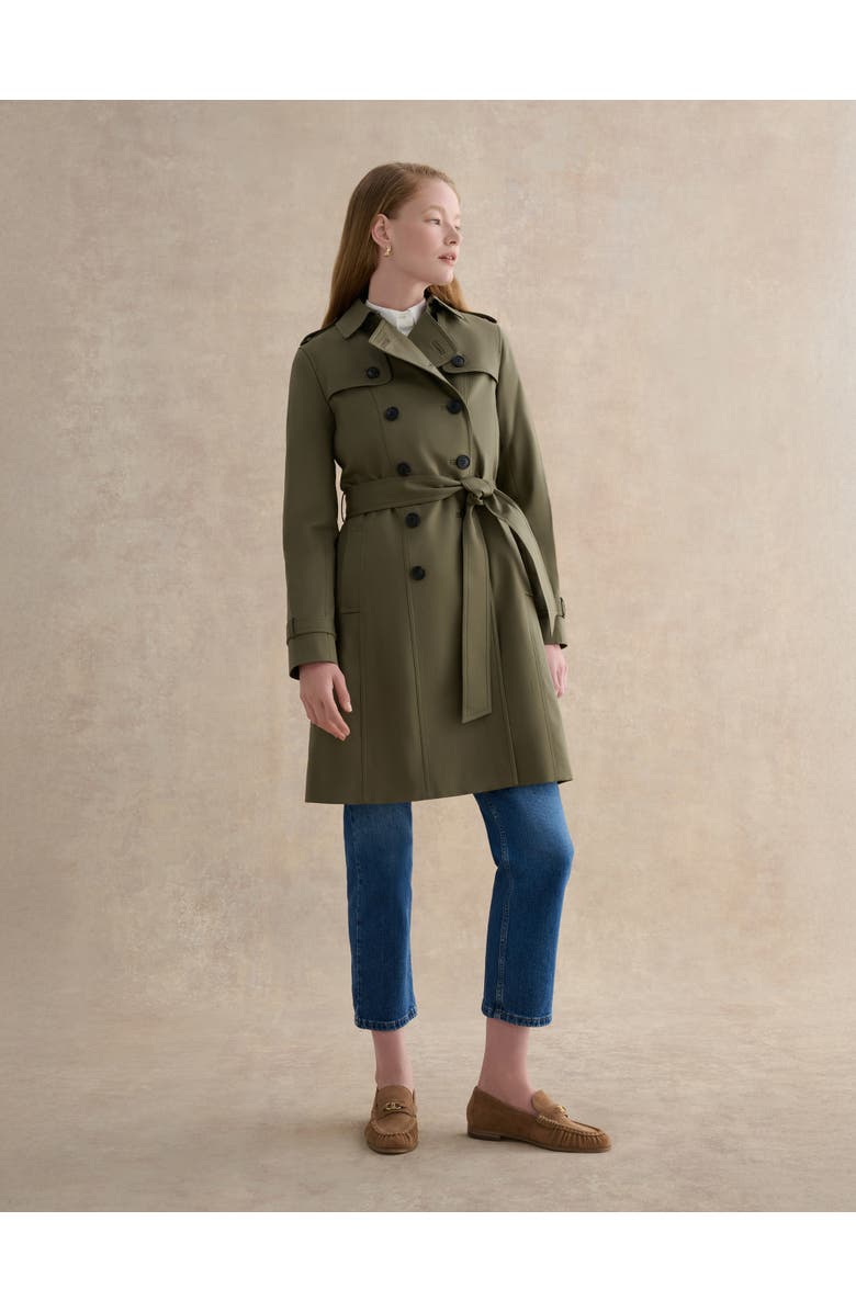 HOBBS LONDON Skylar Belted Trench Coat, Alternate, color, Olive Green