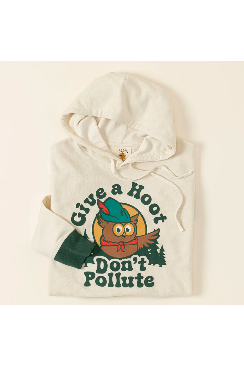 Give a Hoot Don't Pollute Hoodie by Dapper Ink, LLC, Alternate, color, Multi