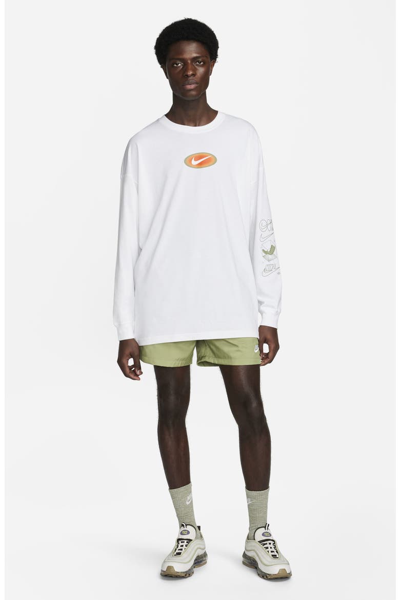 Sportswear Oversize Long Sleeve Graphic T-Shirt, Alternate, color, WHITE