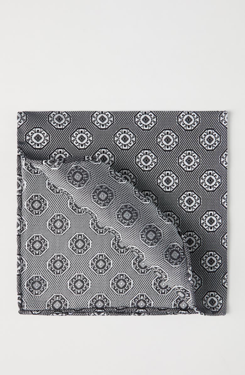 Brunello Cucinelli Pocket square with pattern, Alternate, color, Anthracite