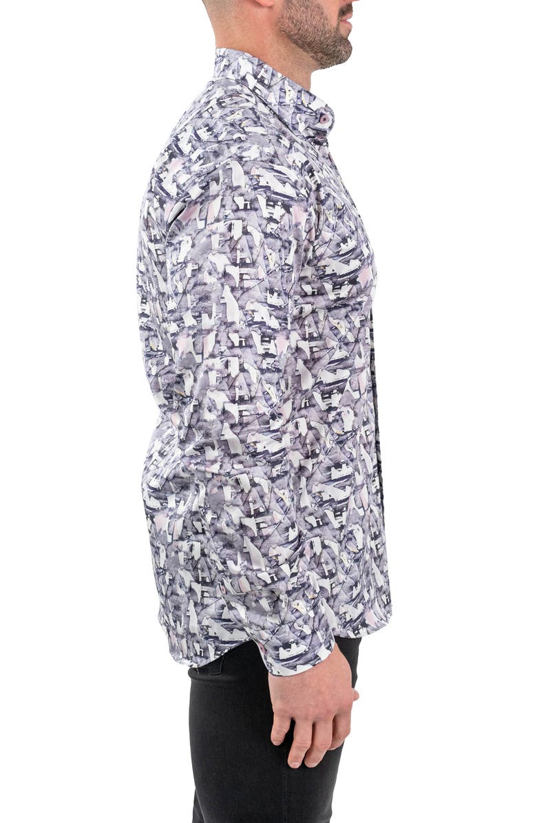 Maceoo Fibonacci Birch White Contemporary Fit Button-Up Shirt, Alternate, color, White