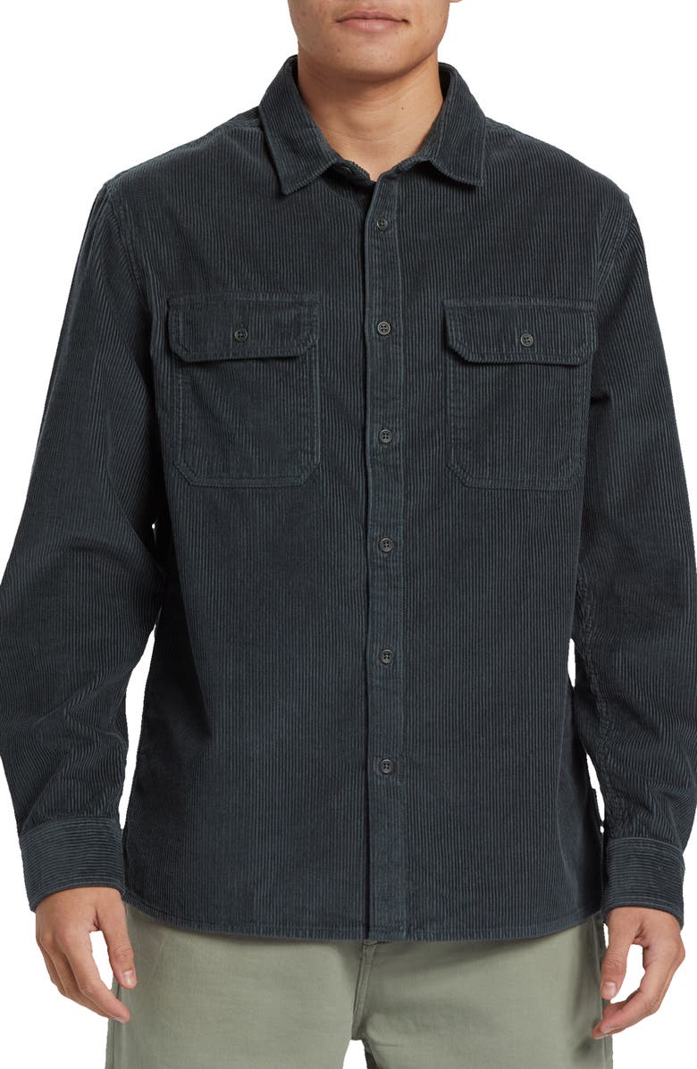 Quiksilver Venture Plaid Corduroy Button-Up Overshirt, Main, color, Urban Chic Print