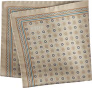 Eton Medallion Print Silk Twill Pocket Square