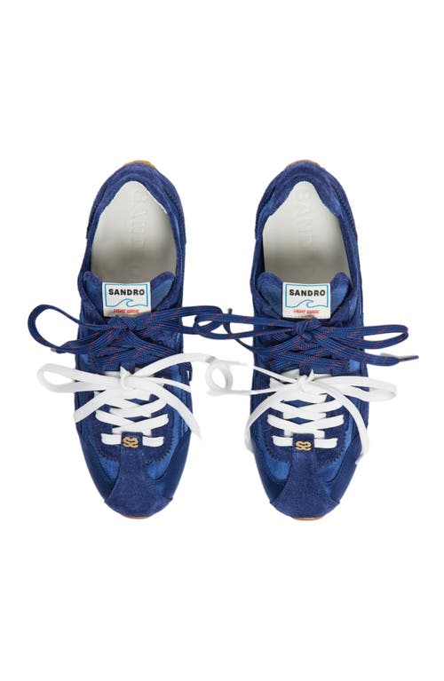 Sandro Mixed Material Light Wave Trainers In Multi
