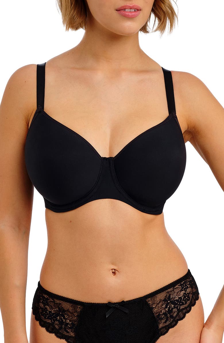 Freya Essentially Smooth Underwire Balconette Bra, Main, color, Black