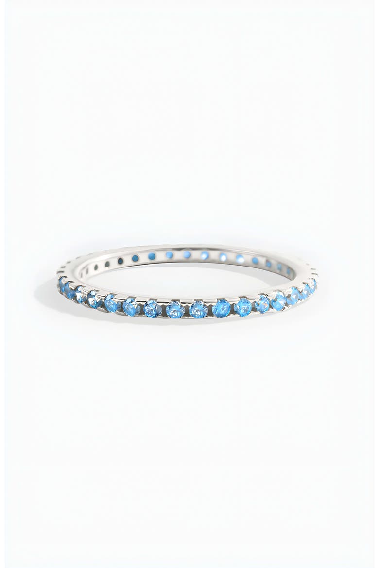 March Birthstone Eternity Stacking Ring, Alternate, color, 925 Sterling Silver