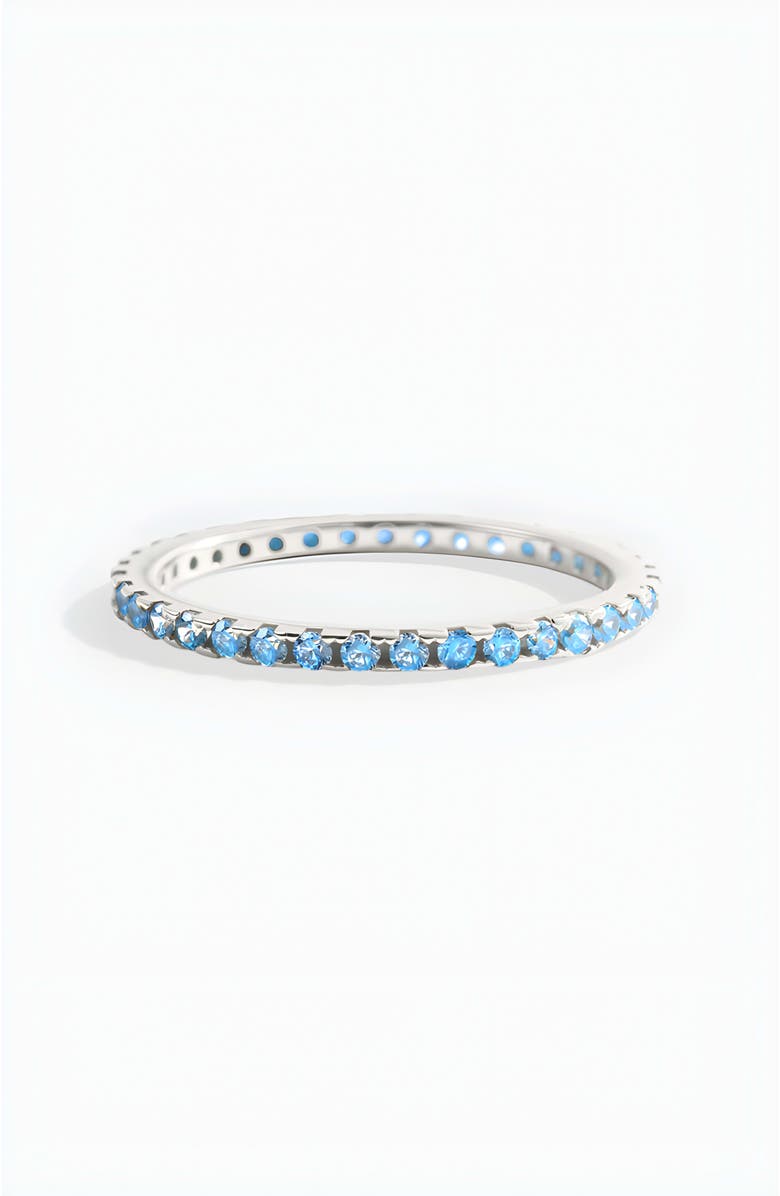 Mint & Lily March Birthstone Eternity Stacking Ring, Alternate, color, 925 Sterling Silver