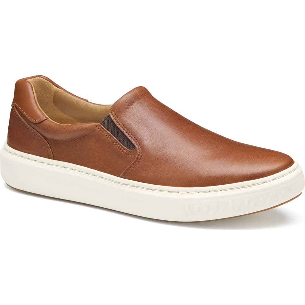 Johnston & Murphy Anders Slip-on Sneaker In Tan Full Grain