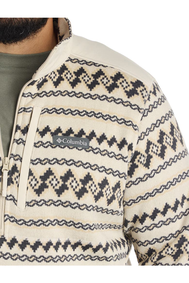 Big & Tall Southwest-Inspired 1/2-Zip Pullover, Alternate, color, DARK STONE