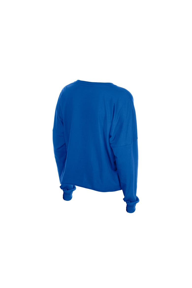 Women's New Era  Royal Denver Broncos Cropped Oversized Long Sleeve T-Shirt, Alternate, color, Royal