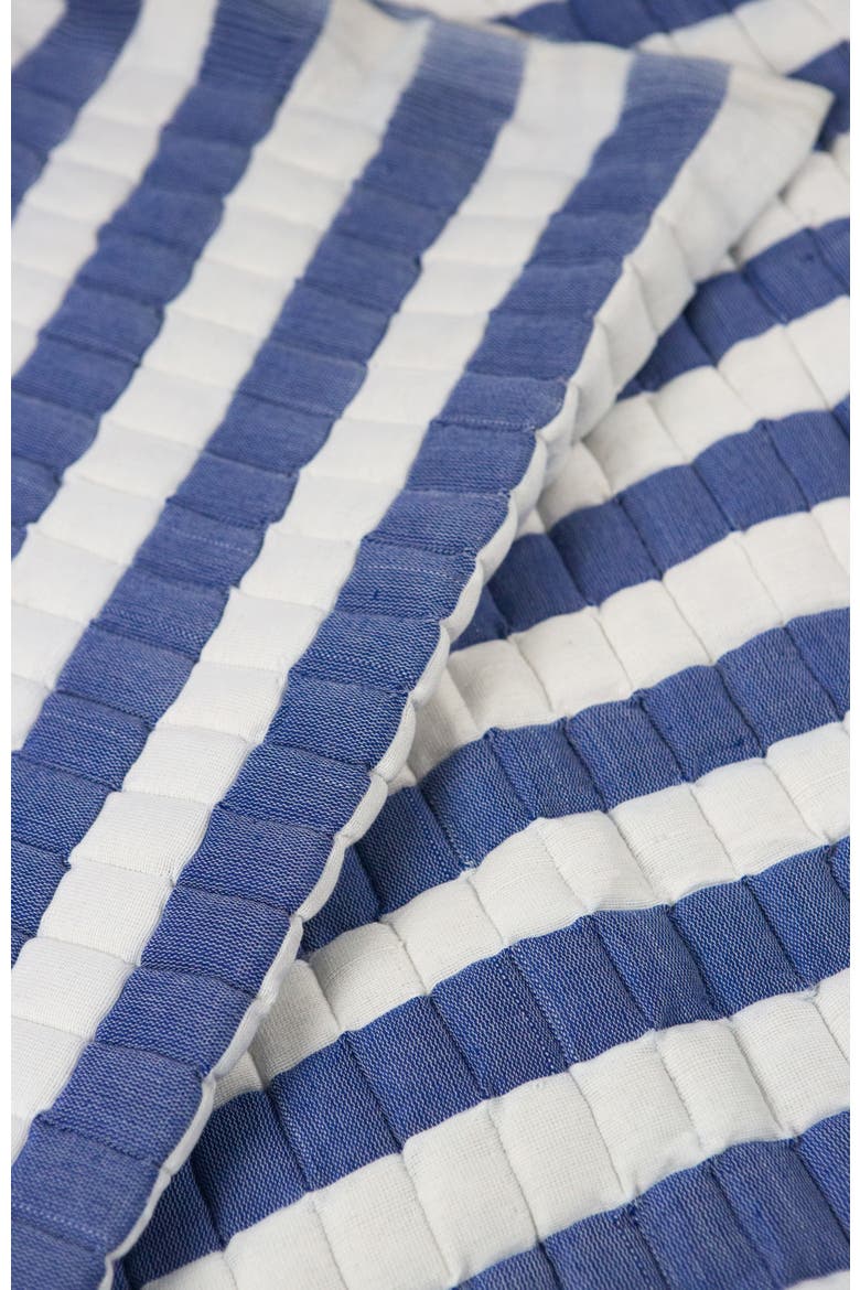 Quilted Sujani Striped Throw Blanket, Alternate, color, Blue