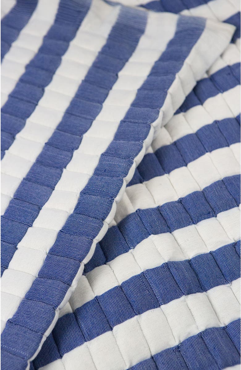 Archive New York Quilted Sujani Striped Throw Blanket, Alternate, color, Blue