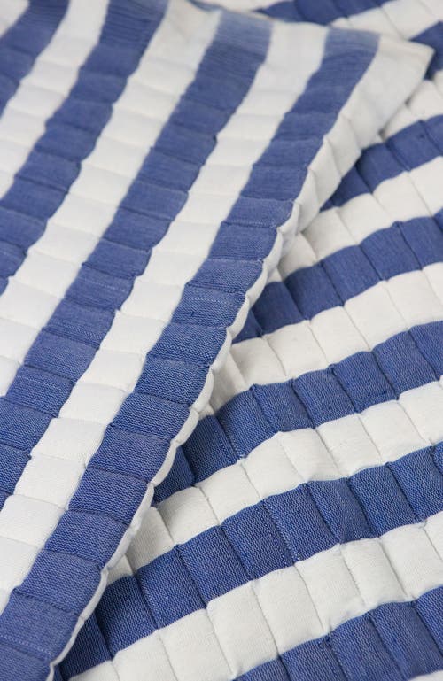 Archive New York Quilted Sujani Striped Throw Blanket In Blue