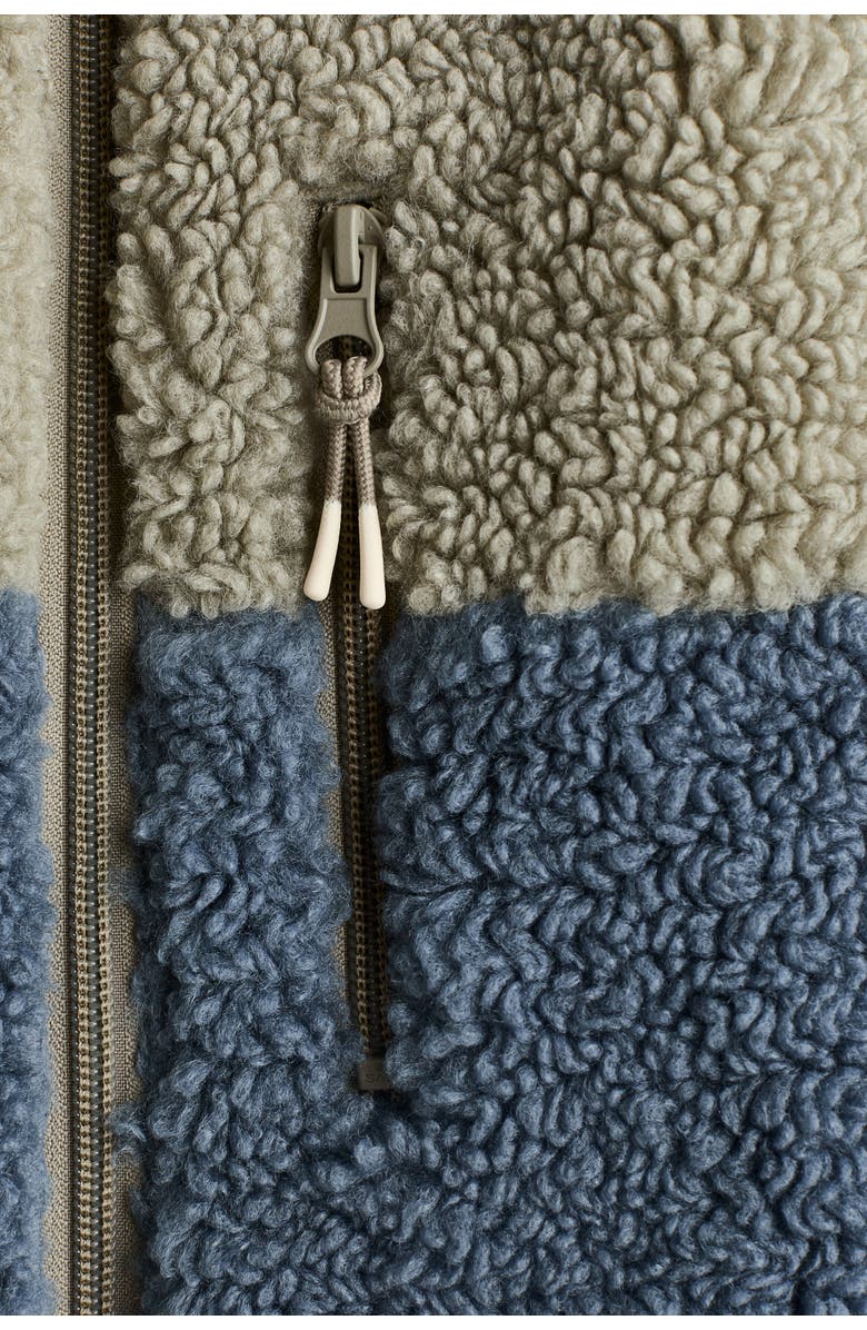 H&M Teddy Gilet, Alternate, color, Dusty Blue/Khaki Green