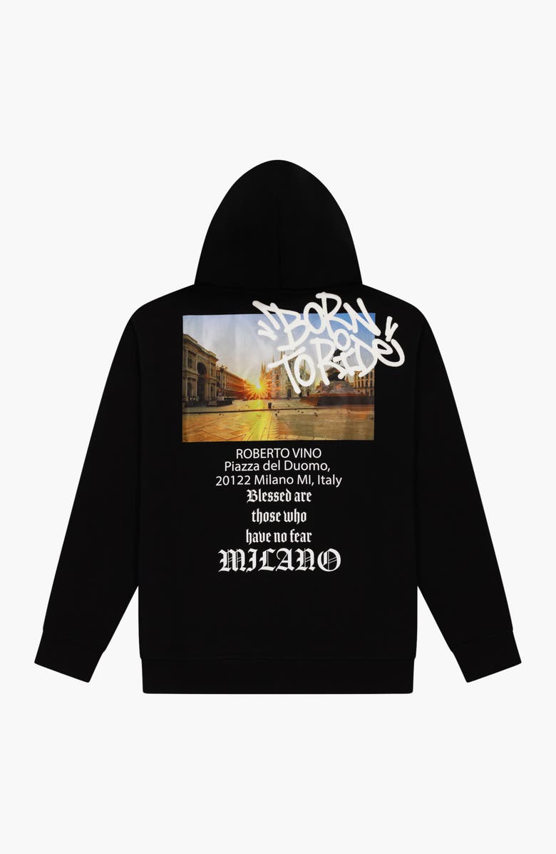 Roberto Vino Born to Ride Premium Blend Hoodie, Alternate, color, Black