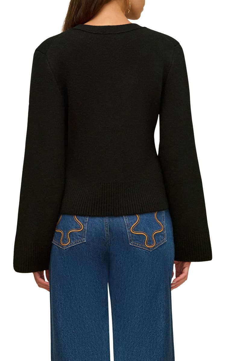 Cult Gaia Jos Cardigan, Alternate, color, Black