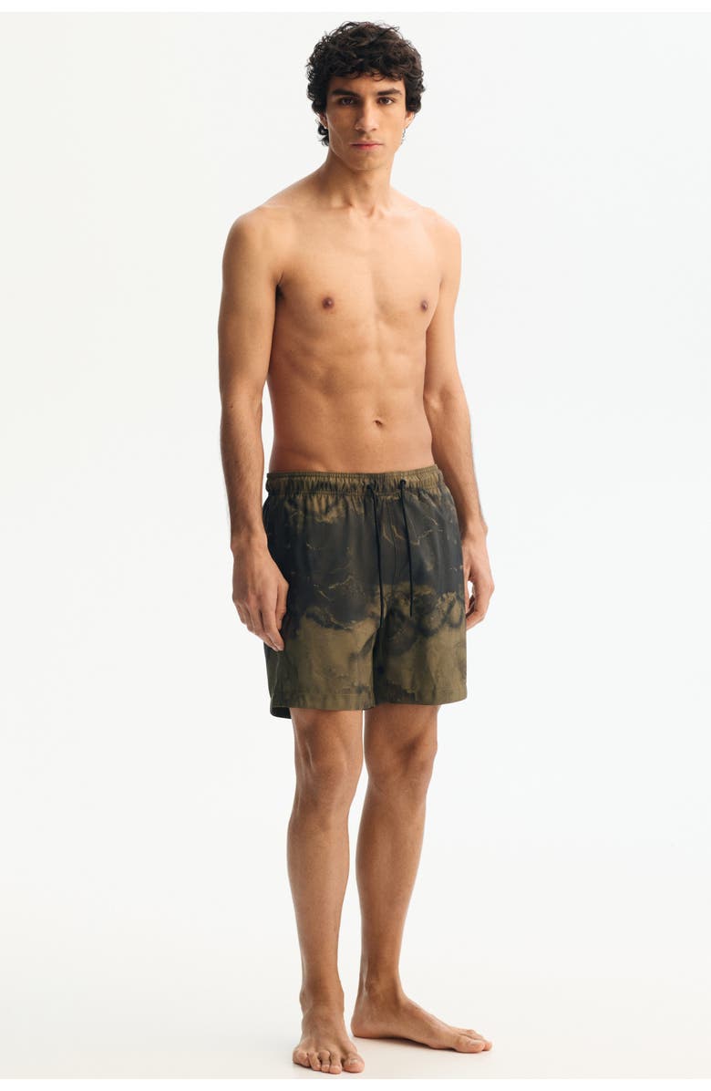 H&M Swim Shorts, Alternate, color, Khaki Green/Tie-Dye