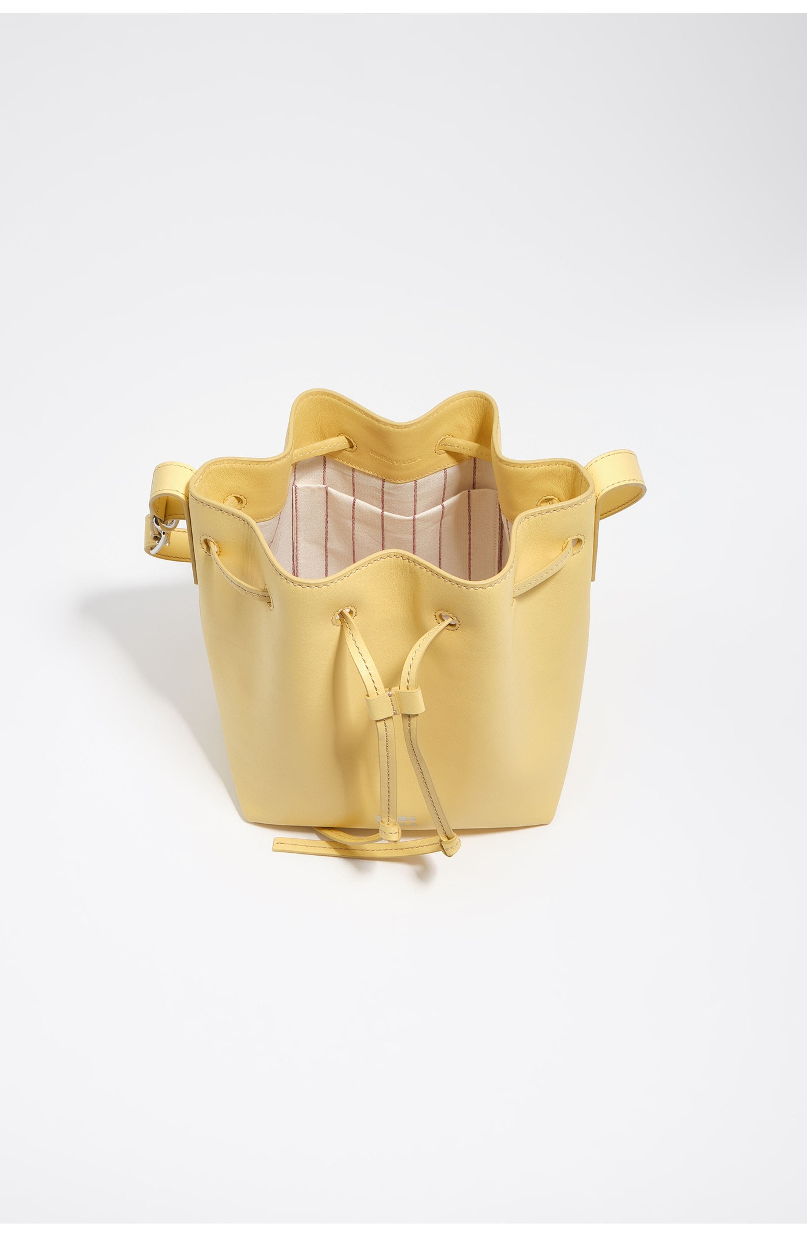 Large leather Carlino bucket bag, Alternate, color, BANANA