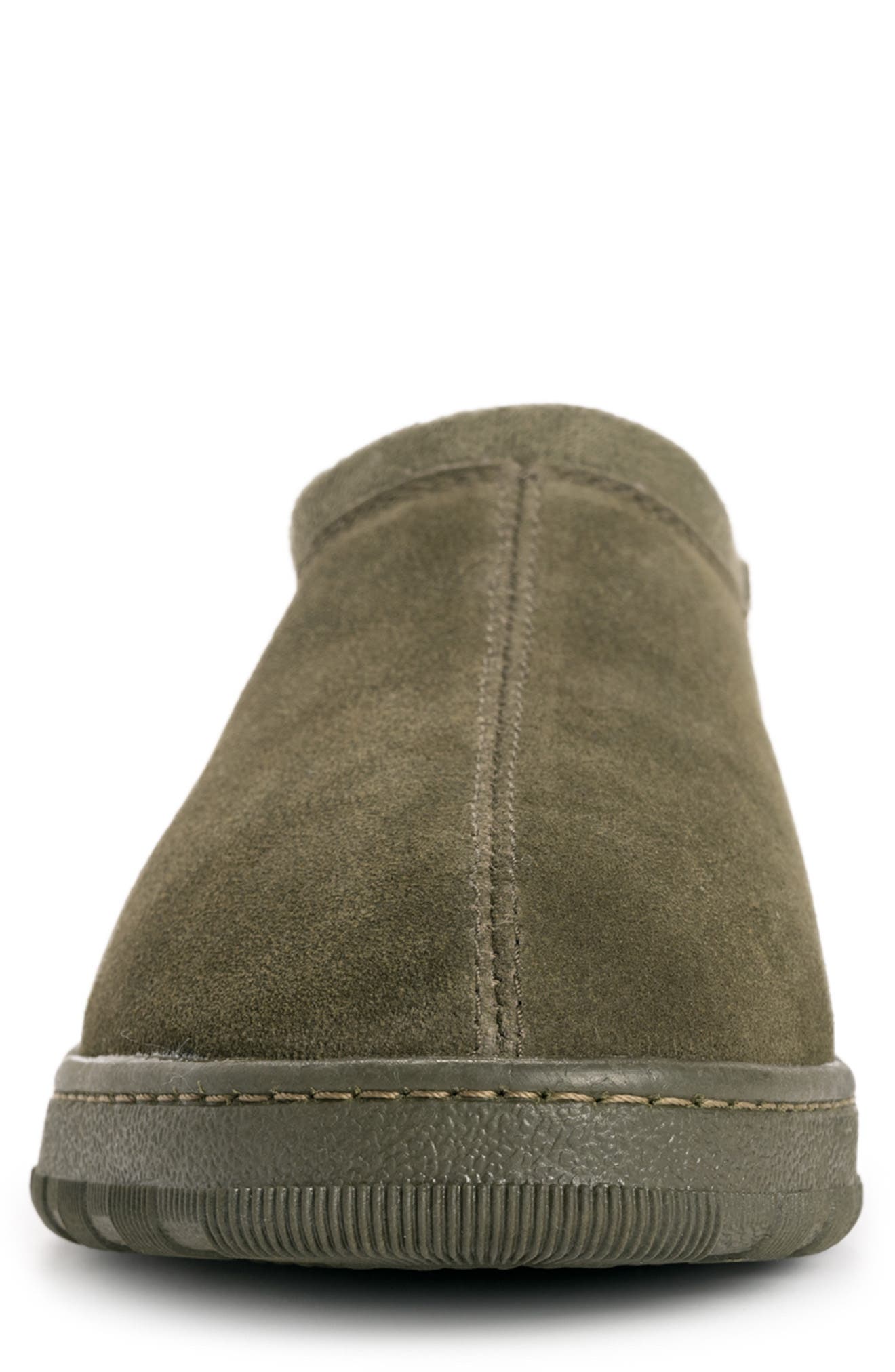 Matt Faux Shearling Lined Suede Slipper, Alternate, color, OLIVE