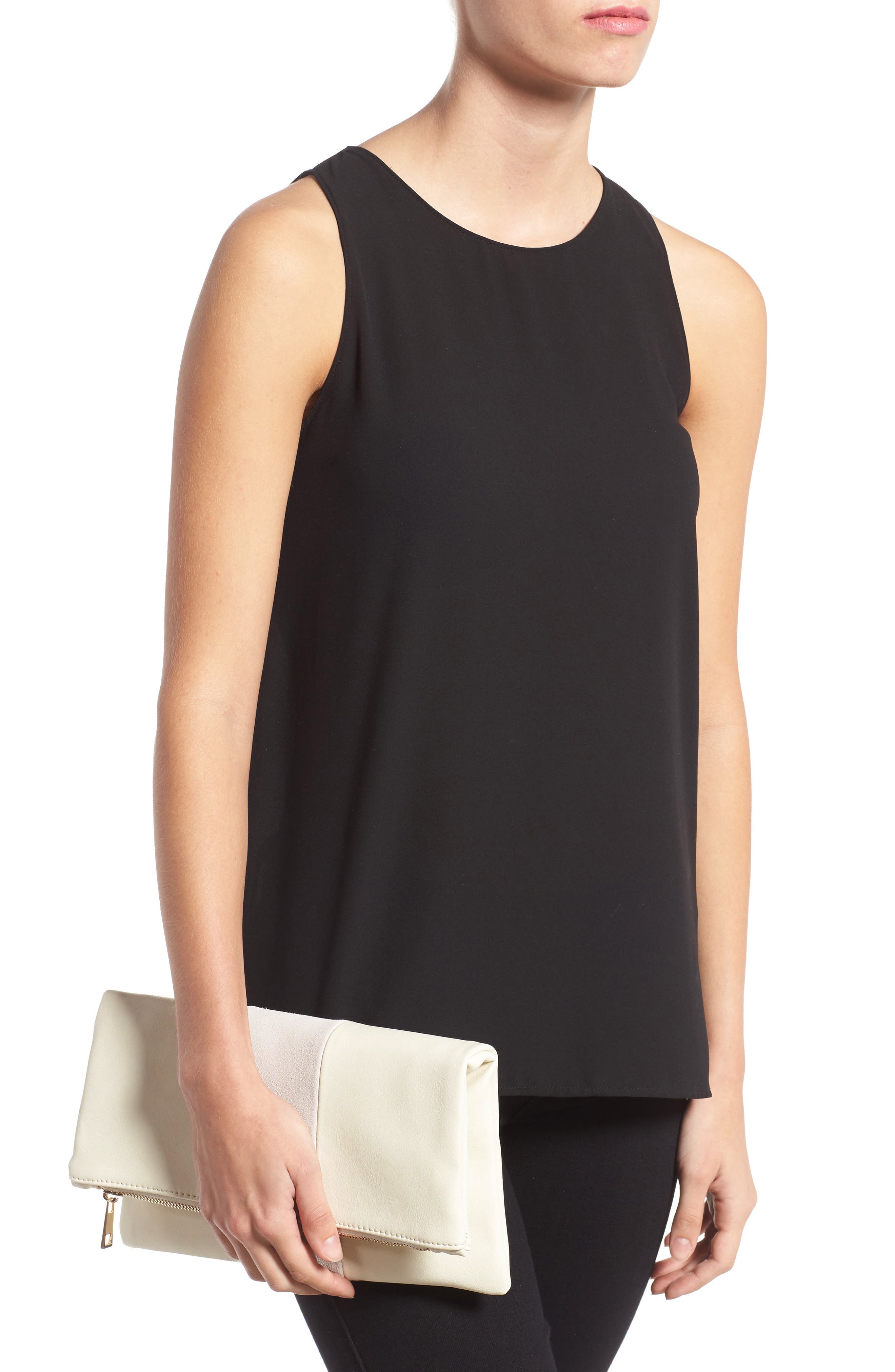 Foldover Clutch, Alternate, color, STONE