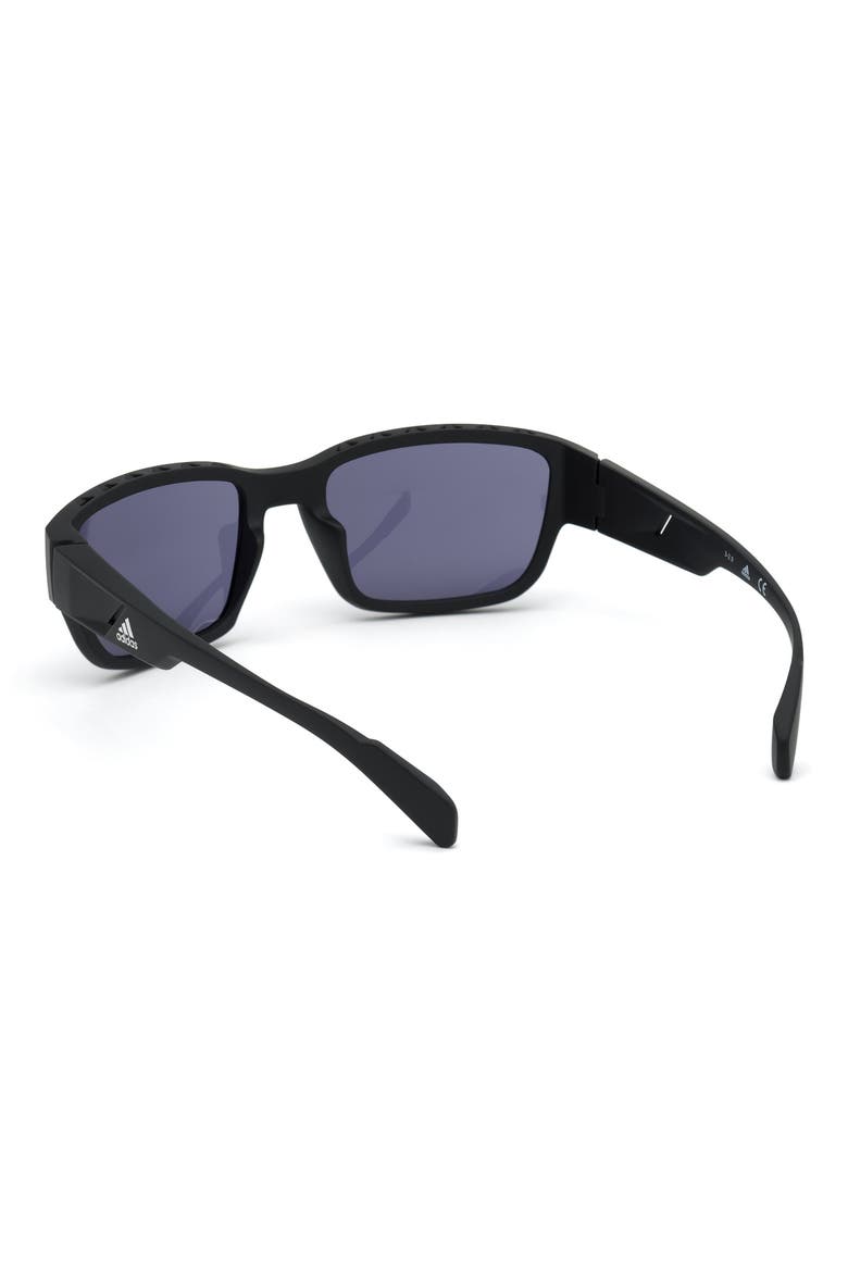 57mm Rectangular Sunglasses, Alternate, color, BLACK / SMOKE LENS KOLOR UP TM
