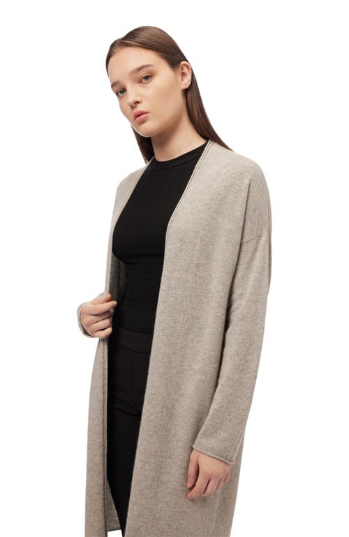 Gobi Mongolian Cashmere 3d Longline Cardigan In Gray