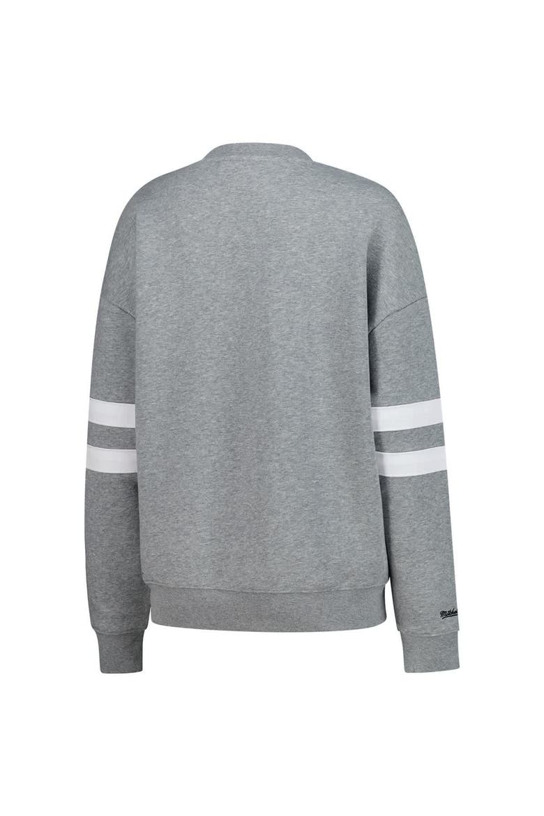 Women's Mitchell & Ness Heather Gray Pittsburgh Penguins Logo Lightweight Pullover Sweatshirt, Alternate, color, Heather Gray