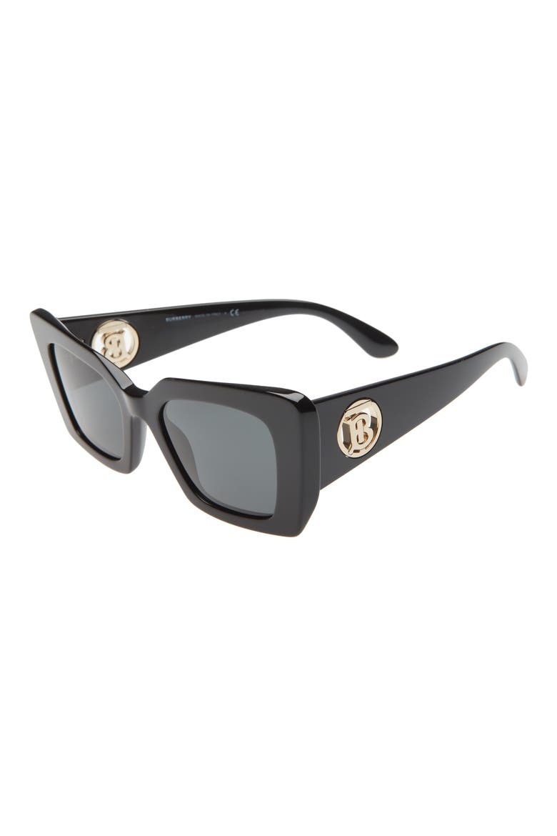 51mm Square Sunglasses, Alternate, color, BLACK/ DARK GREY