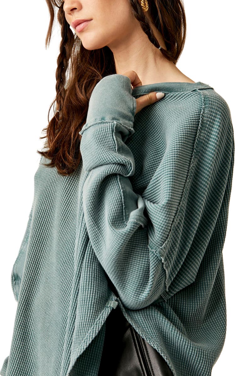 Free People Microphone Drop Waffle Knit Top, Alternate, color,