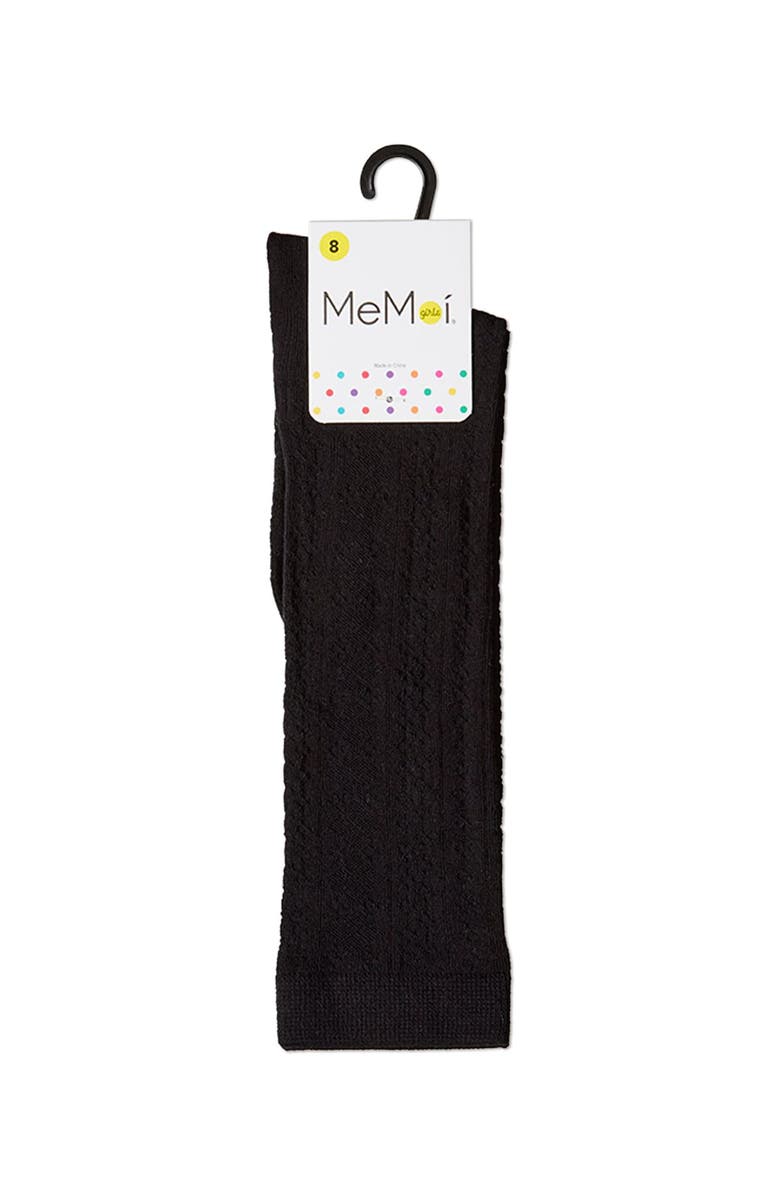 MeMoi Diamond-Patterned Knee Sock, Alternate, color, Black