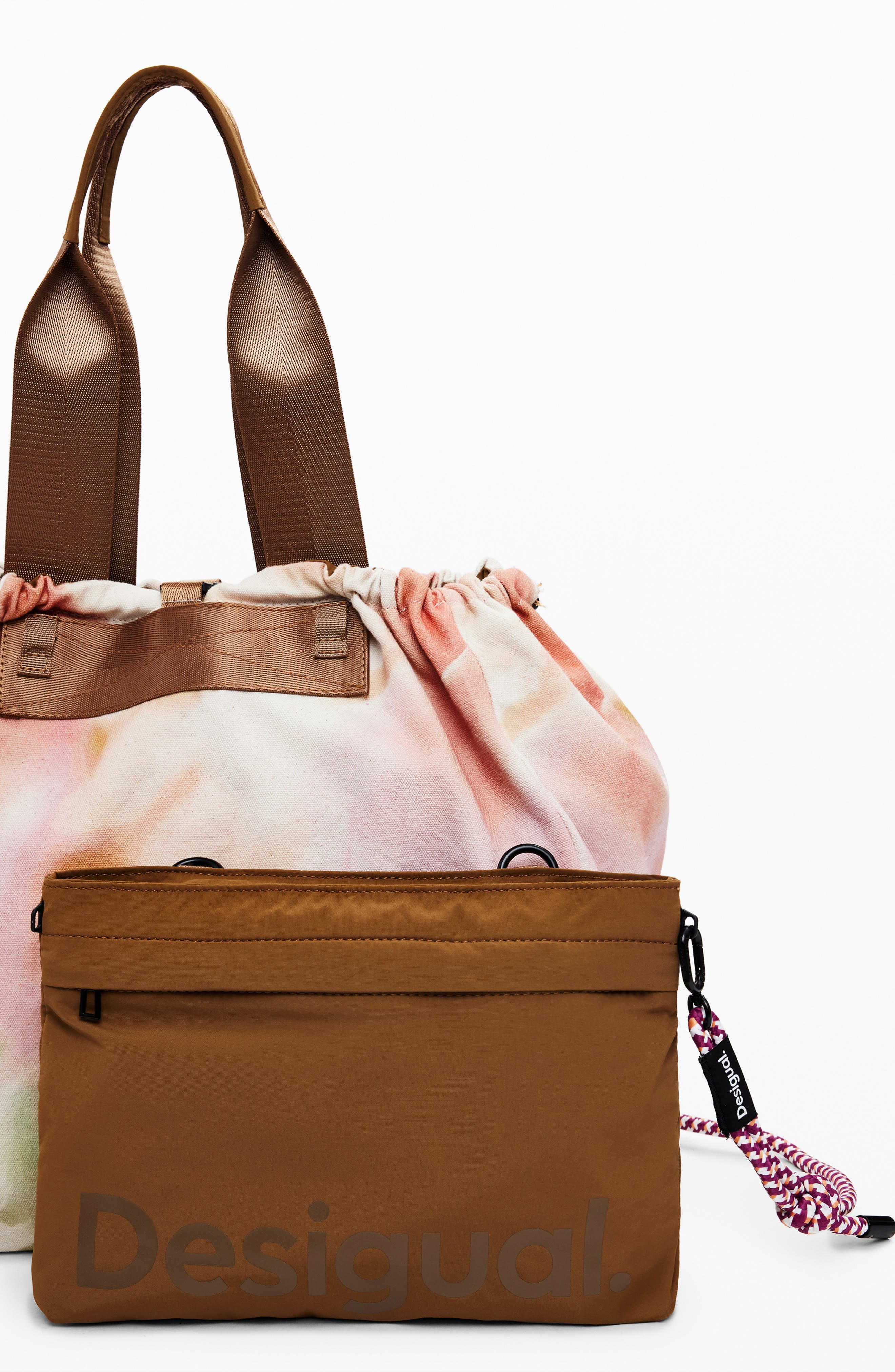 Desigual Nylon Shopper, Alternate, color, Medium Brown