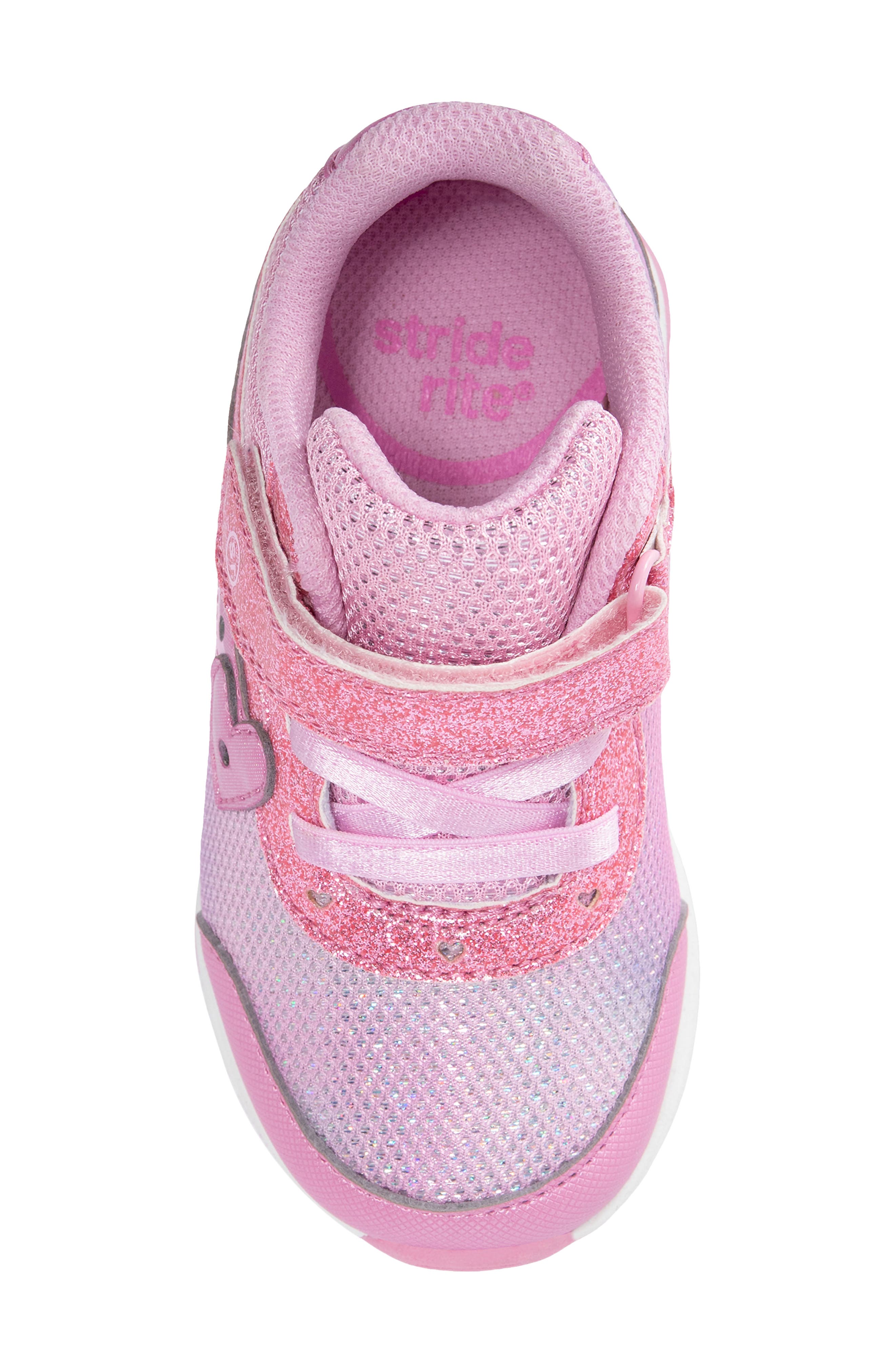 Stride Rite Kids' Lighted Heart Sneaker, Alternate, color, Pink