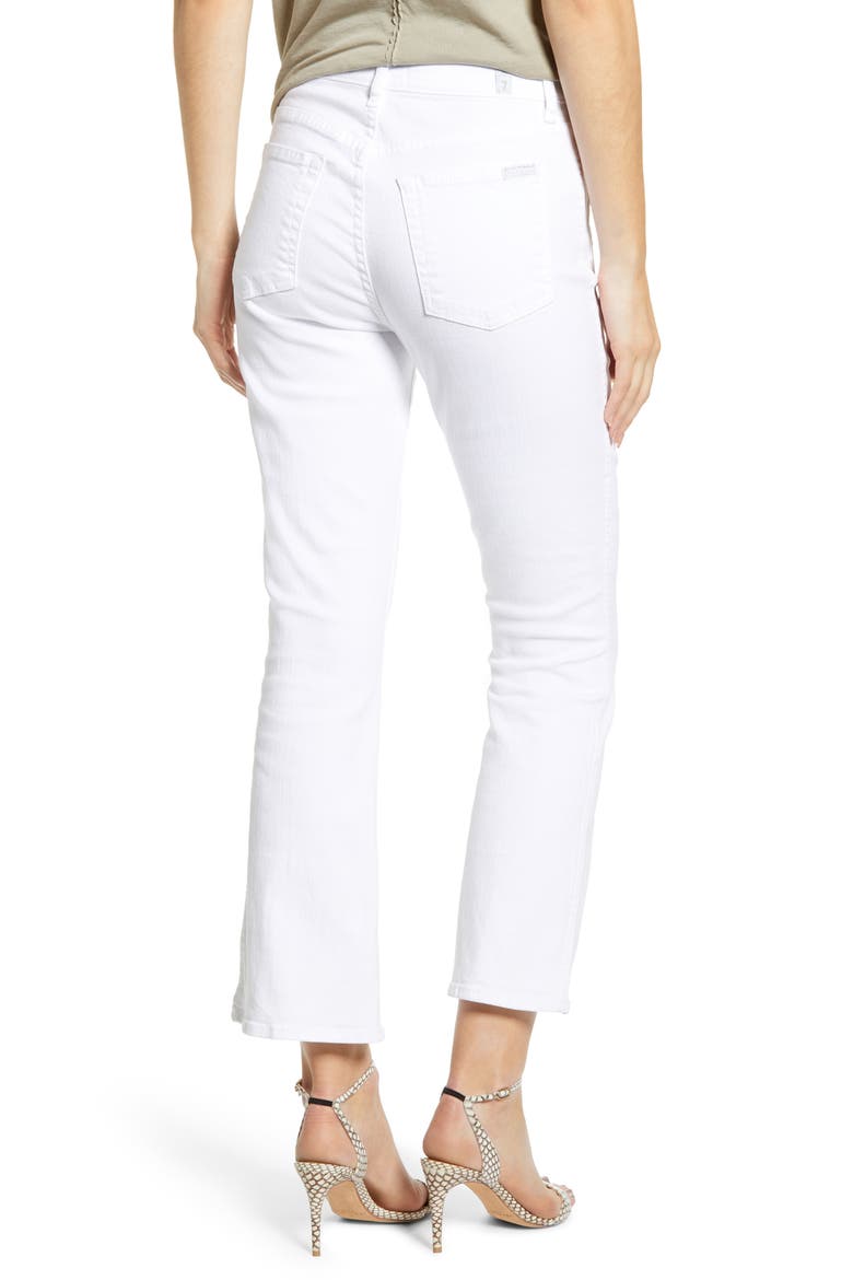 7 For All Mankind® High Waist Slim Kick Jeans, Alternate, color, WHITE RUNWAY DENIM