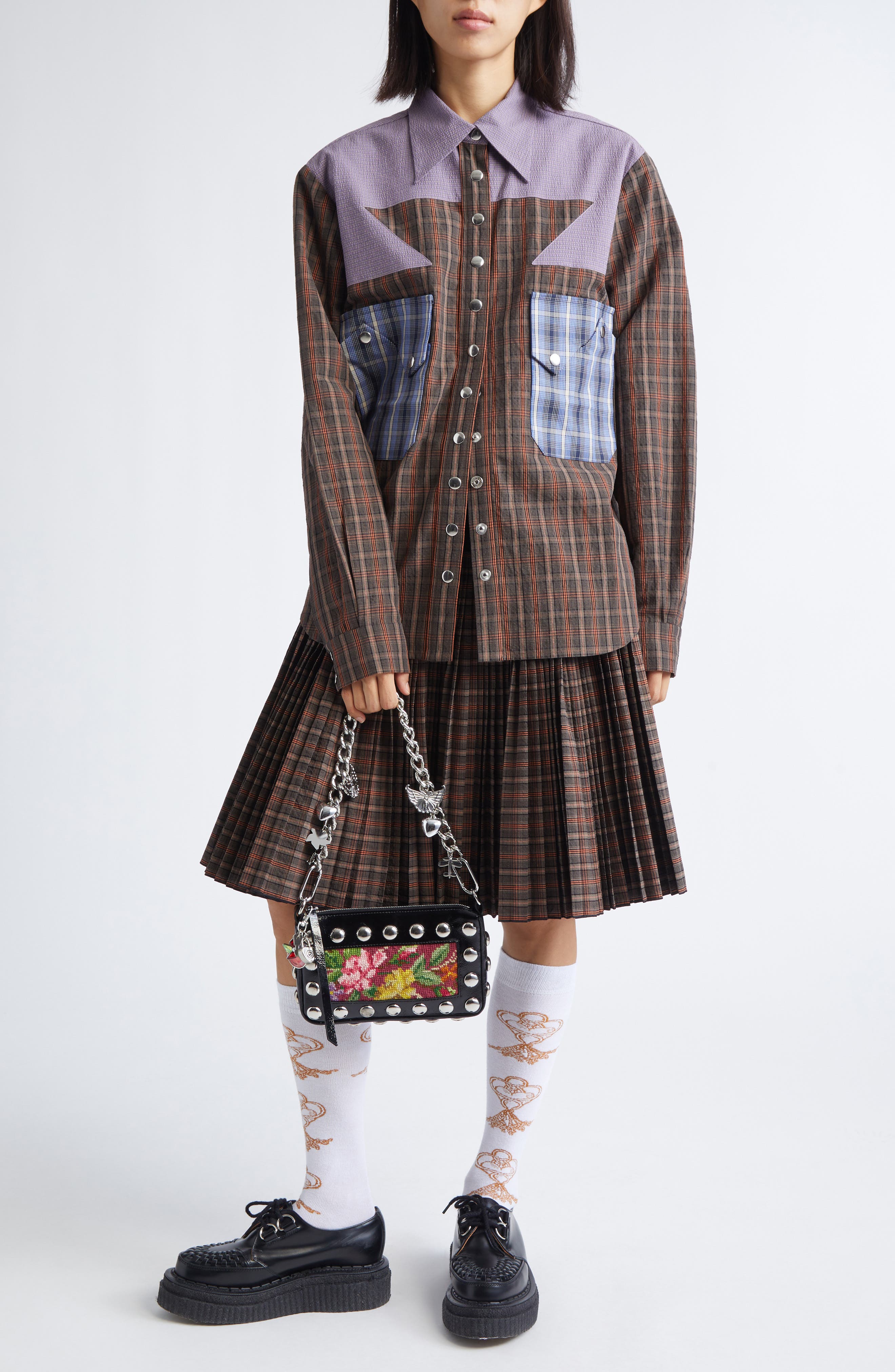 Chopova Lowena Fillie Pouch Bag, Alternate, color, Black Multi