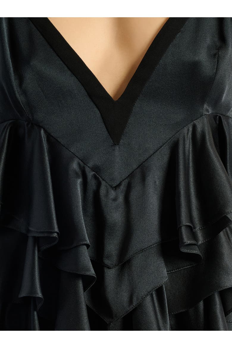 Satin top with thin straps, Alternate, color, black