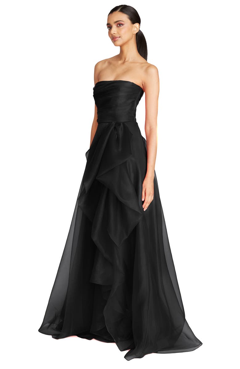 Theia Teresa Draped Strapless Gown, Alternate, color,